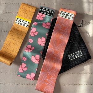 Resistance Exercise Bands - Coral, Teal, Mustard (Set of 3)